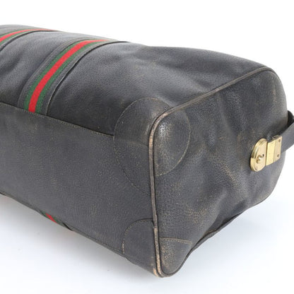 Old Gucci Sherry Line Leather Boston Bag Business Travel Tote Genuine Leather