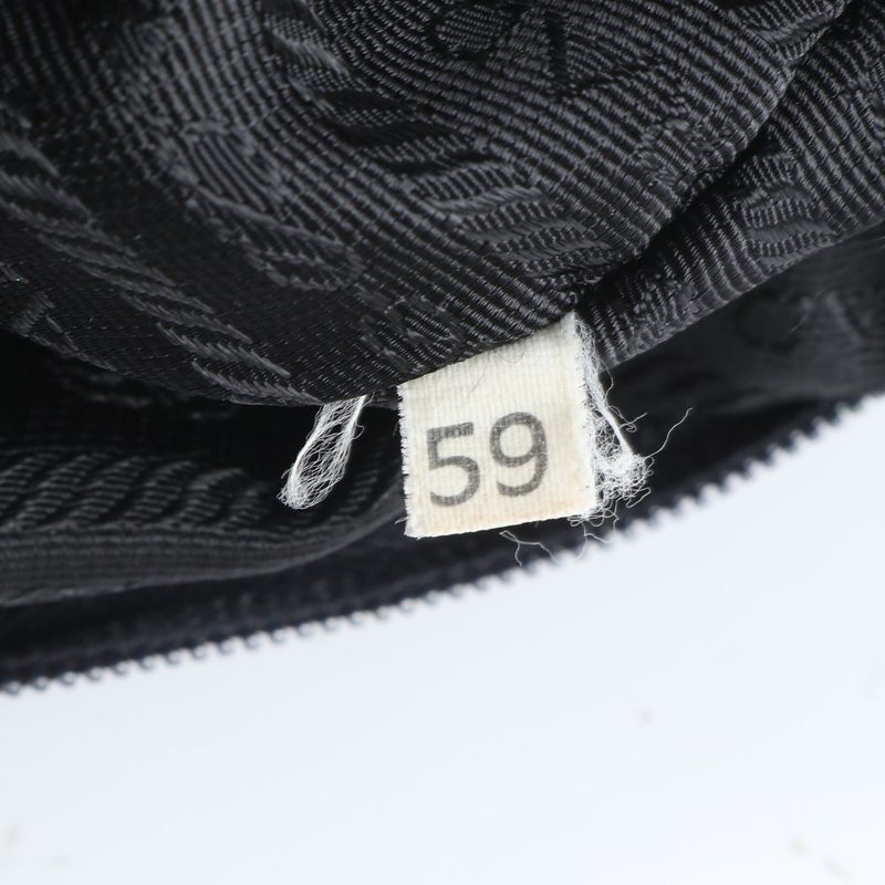 Prada Tessuto Nylon Triangle Logo Leather Backpack Sac Shoulder Bag Black Women