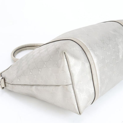 Gucci GG Crystal 197953 Leather Tote Bag Shoulder Hand Silver A4 Ladies RRM