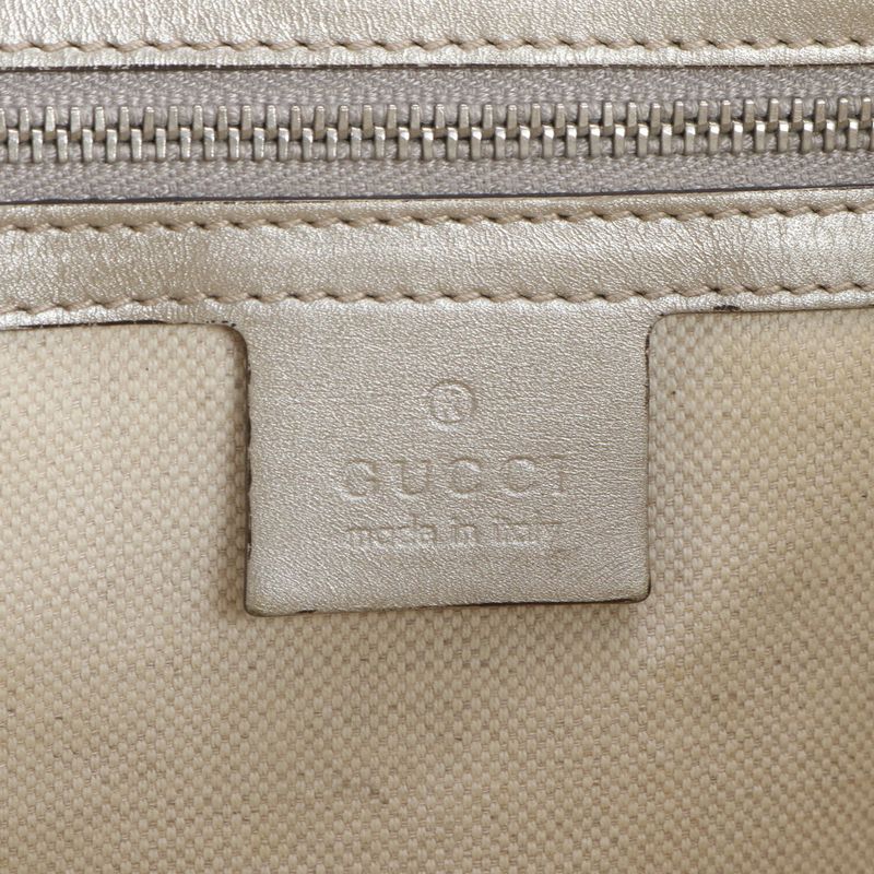 Gucci GG Crystal 197953 Leather Tote Bag Shoulder Hand Silver A4 Ladies RRM