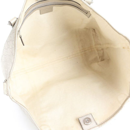 Gucci GG Crystal 197953 Leather Tote Bag Shoulder Hand Silver A4 Ladies RRM