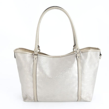 Gucci GG Crystal 197953 Leather Tote Bag Shoulder Hand Silver A4 Ladies RRM