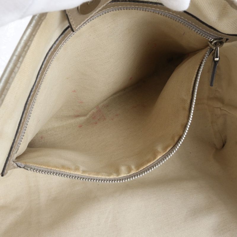 Gucci GG Crystal 197953 Leather Tote Bag Shoulder Hand Silver A4 Ladies RRM