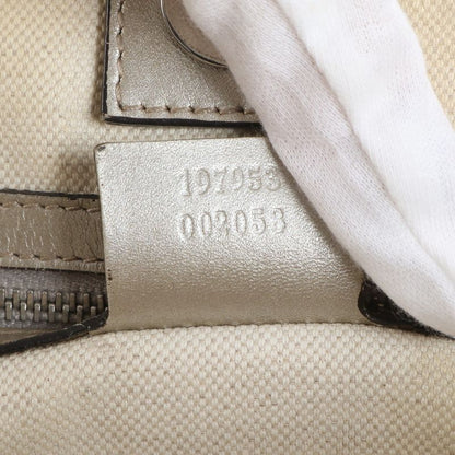 Gucci GG Crystal 197953 Leather Tote Bag Shoulder Hand Silver A4 Ladies RRM