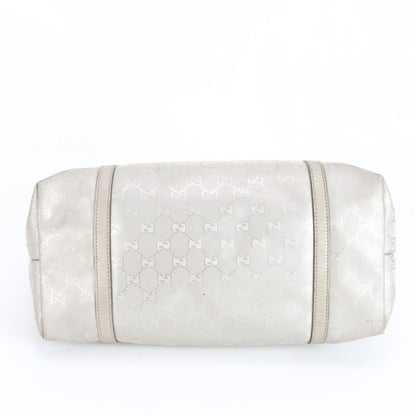 Gucci GG Crystal 197953 Leather Tote Bag Shoulder Hand Silver A4 Ladies RRM