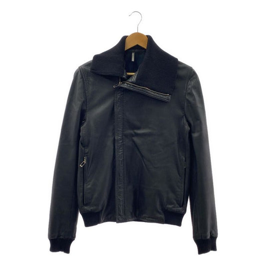 Dior Homme Dior Homme - 2011aw - Lamb Leather Ribbed High Neck Riders Jacket -