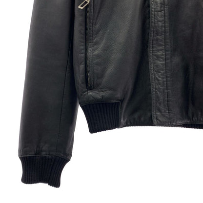 Dior Homme Dior Homme - 2011aw - Lamb Leather Ribbed High Neck Riders Jacket -