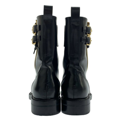 Louis Vuitton Leather Side Zip Lace Up Boots - 37 - Black Gold - Women