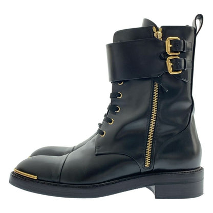 Louis Vuitton Leather Side Zip Lace Up Boots - 37 - Black Gold - Women