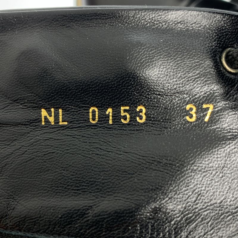 Louis Vuitton Leather Side Zip Lace Up Boots - 37 - Black Gold - Women