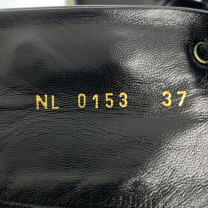 Louis Vuitton Leather Side Zip Lace Up Boots - 37 - Black Gold - Women