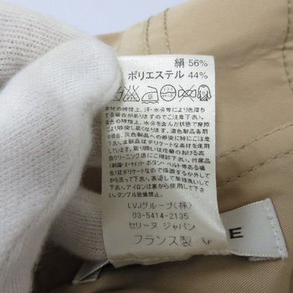 Celine Silk Knee Length Flared Tucked Skirt Size 38 Beige Ladies Used