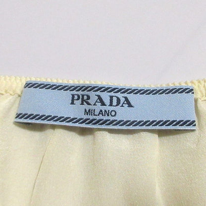 Prada Silk Geometric Print Sheer Long Flared Skirt Size 40s Blue Women's Used