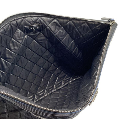 Chanel Boy Chanel Navy Silver Hardware Leather As Well As Chanel Clutch Bag