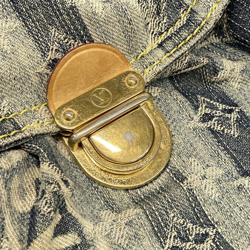 Louis Vuitton Shoulder Bag Monogram Denim Mini Pleated Rayet M95333 Cruise Blue