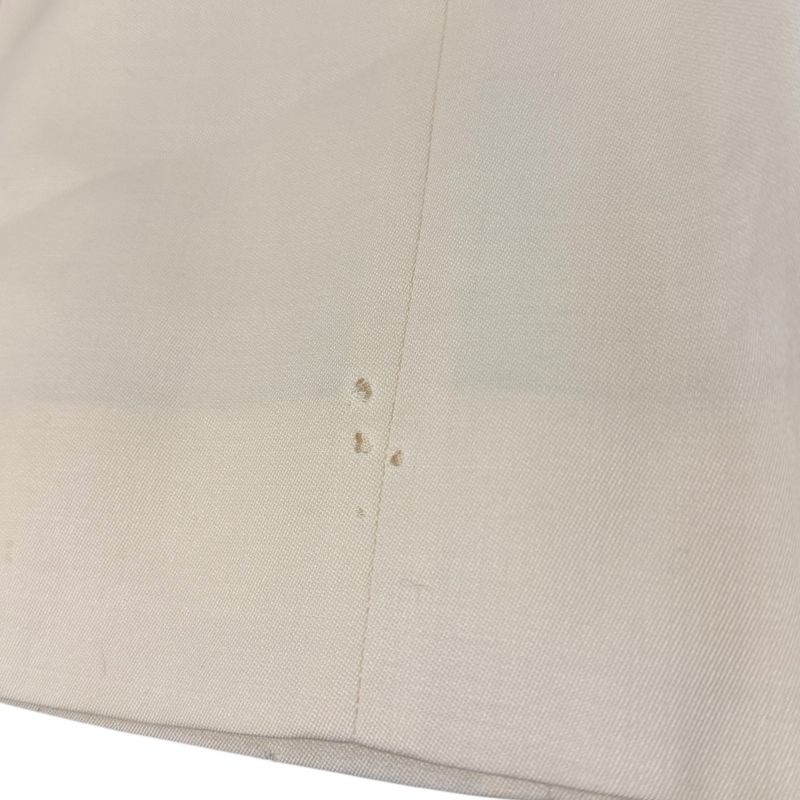 Chanel Vintage Coco Mark Button Silk Lining Knee Length Tight Skirt 38 Natural