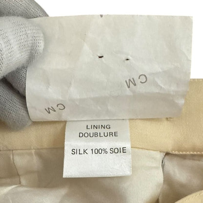 Chanel Vintage Coco Mark Button Silk Lining Knee Length Tight Skirt 38 Natural