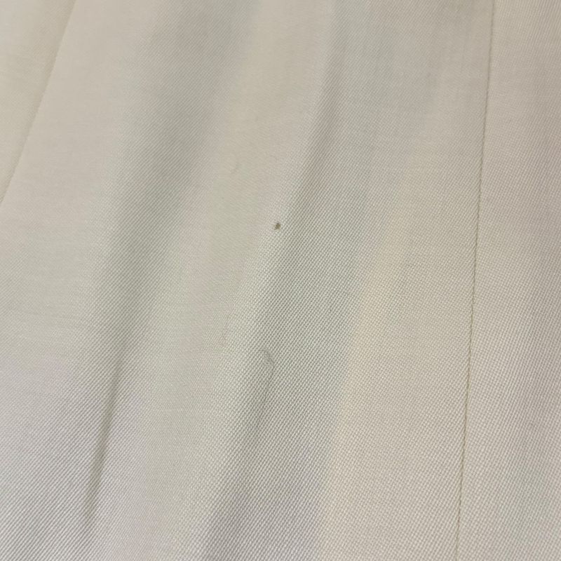 Chanel Vintage Coco Mark Button Silk Lining Knee Length Tight Skirt 38 Natural