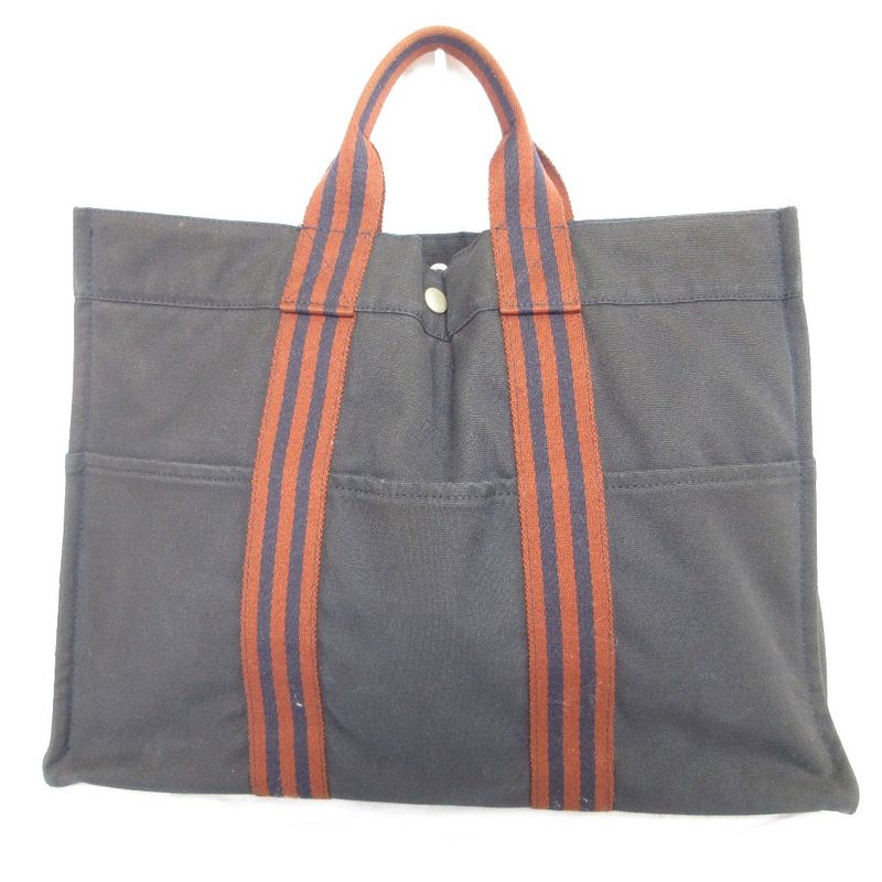 Hermes Fourre Tout MM Tote Bag Navy Women's Used