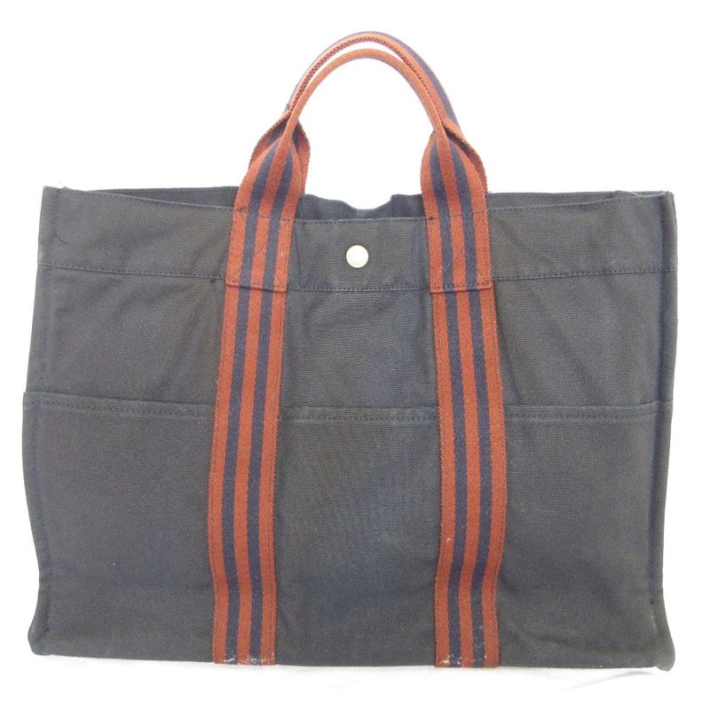 Hermes Fourre Tout MM Tote Bag Navy Women's Used