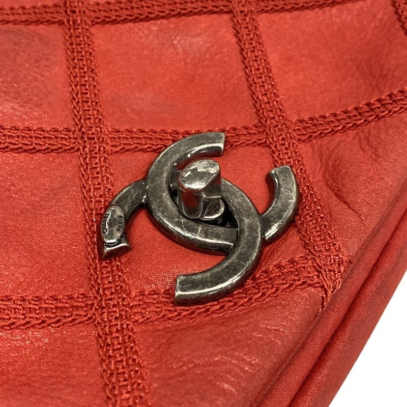 Chanel Shoulder Bag Mini Matelasse Red Chain Shoulder/vintage Silver Hardware