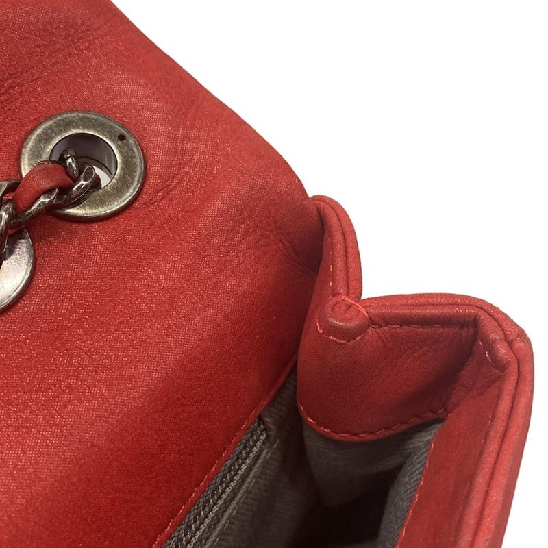 Chanel Shoulder Bag Mini Matelasse Red Chain Shoulder/vintage Silver Hardware