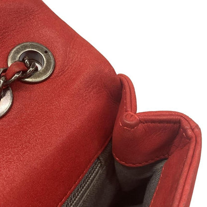Chanel Shoulder Bag Mini Matelasse Red Chain Shoulder/vintage Silver Hardware