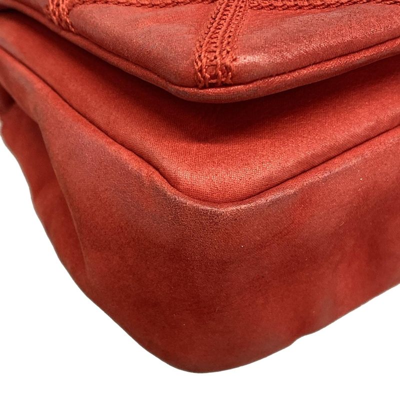 Chanel Shoulder Bag Mini Matelasse Red Chain Shoulder/vintage Silver Hardware