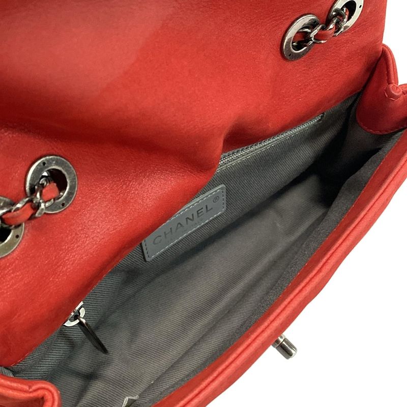 Chanel Shoulder Bag Mini Matelasse Red Chain Shoulder/vintage Silver Hardware