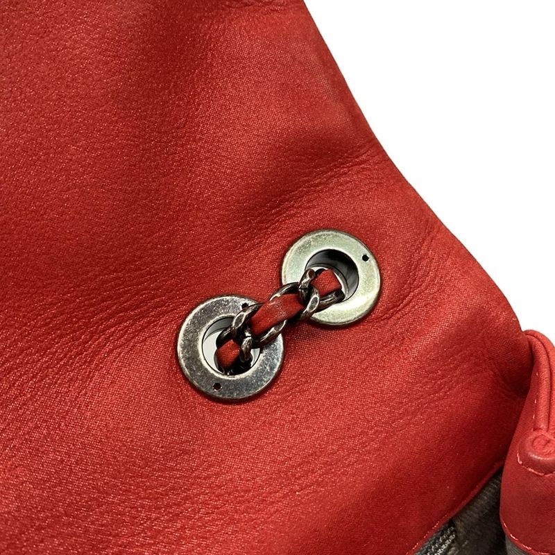 Chanel Shoulder Bag Mini Matelasse Red Chain Shoulder/vintage Silver Hardware