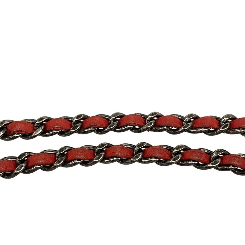 Chanel Shoulder Bag Mini Matelasse Red Chain Shoulder/vintage Silver Hardware