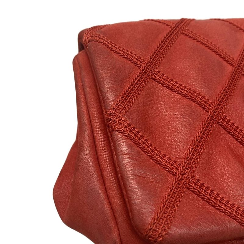 Chanel Shoulder Bag Mini Matelasse Red Chain Shoulder/vintage Silver Hardware