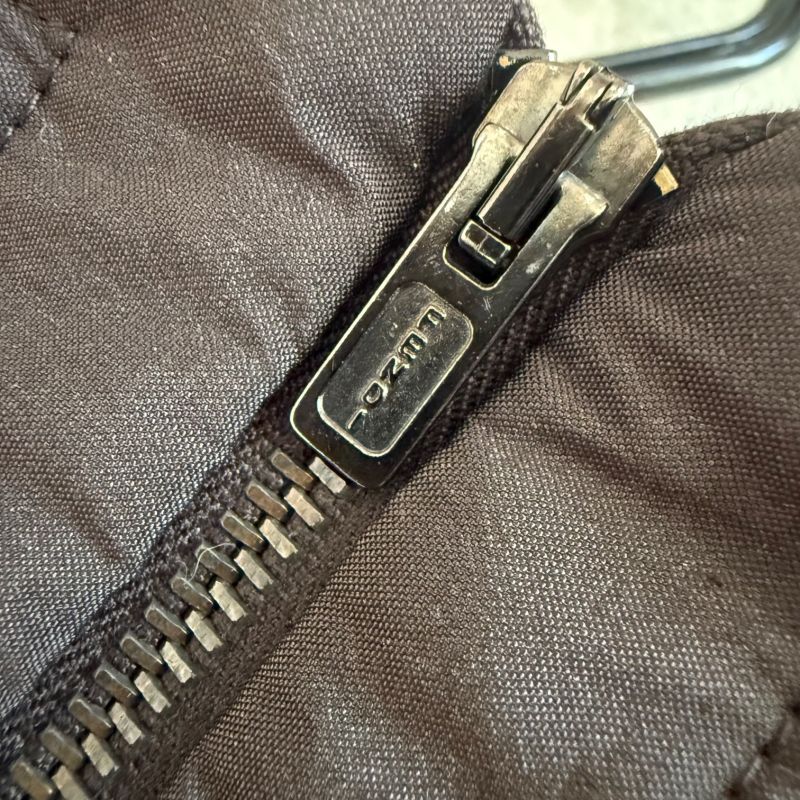 Fendi Nylon Silk Real Fur Coat Chester Coat Hooded Coat Brown 38 Women's M Size