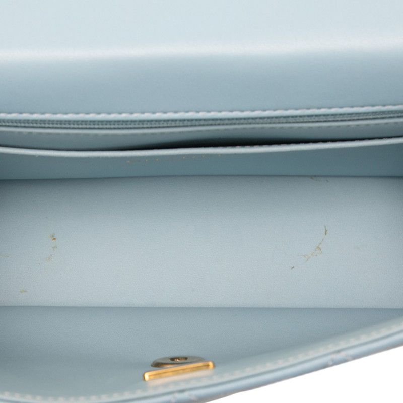 Chanel Matelasse Coco Mark Top Handle Handbag Chain Shoulder Bag Light Blue