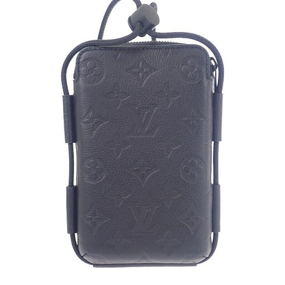 Louis Vuitton Lace-up Pouch M12601 Shoulder Bag Monogram Shadow Black Men Women