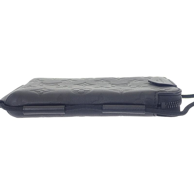 Louis Vuitton Lace-up Pouch M12601 Shoulder Bag Monogram Shadow Black Men Women