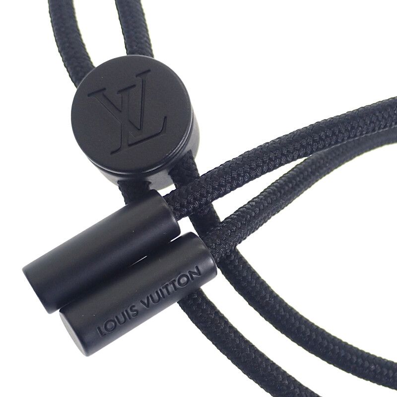 Louis Vuitton Lace-up Pouch M12601 Shoulder Bag Monogram Shadow Black Men Women