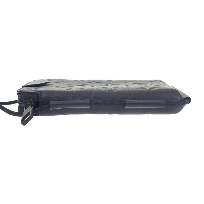 Louis Vuitton Lace-up Pouch M12601 Shoulder Bag Monogram Shadow Black Men Women