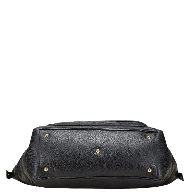 Gucci Double G Handbag Boston Bag 251813 Black Leather Women Gucci