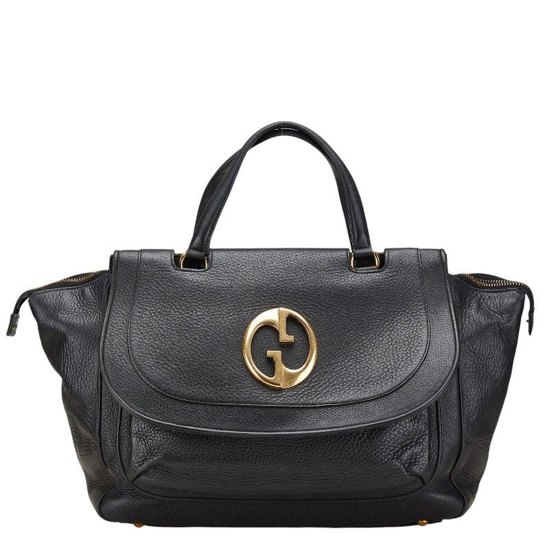 Gucci Double G Handbag Boston Bag 251813 Black Leather Women Gucci