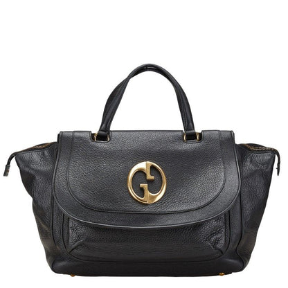 Gucci Double G Handbag Boston Bag 251813 Black Leather Women Gucci