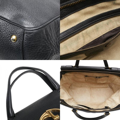 Gucci Double G Handbag Boston Bag 251813 Black Leather Women Gucci