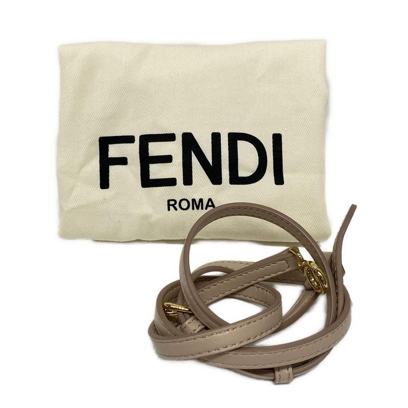 Fendi Clutch Bag First Small 8bp129-abve Pink Beige And Gold Leather