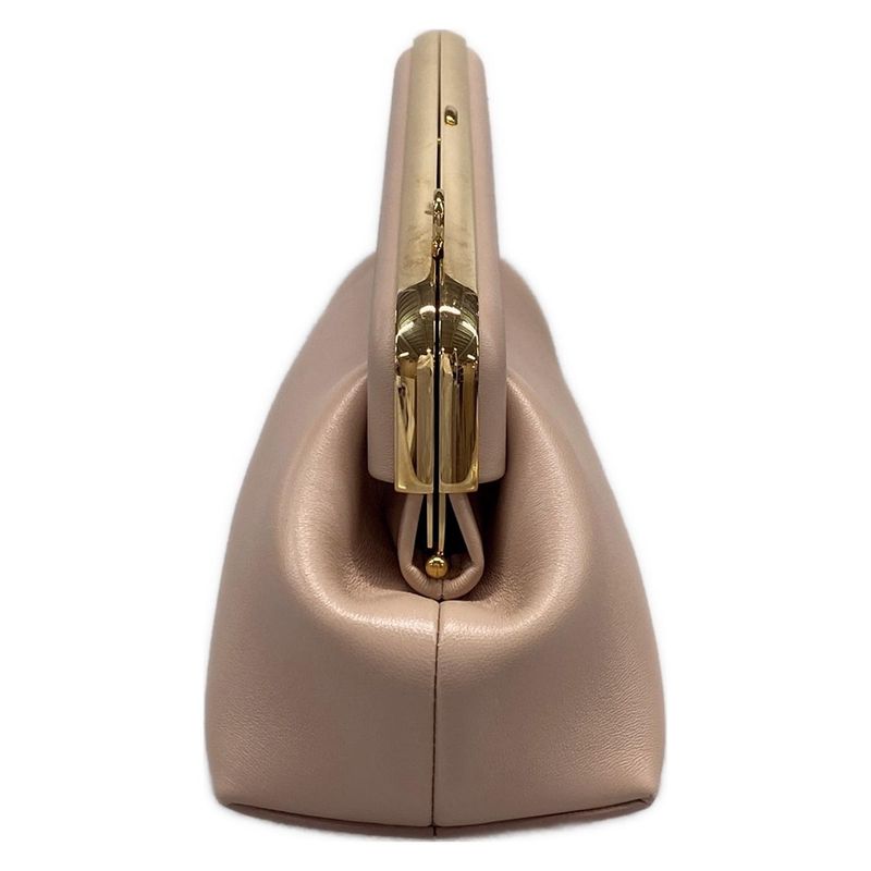 Fendi Clutch Bag First Small 8bp129-abve Pink Beige And Gold Leather