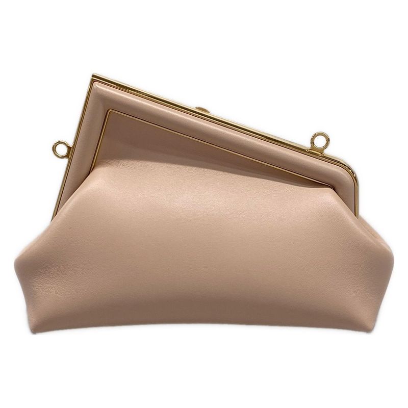 Fendi Clutch Bag First Small 8bp129-abve Pink Beige And Gold Leather