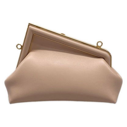 Fendi Clutch Bag First Small 8bp129-abve Pink Beige And Gold Leather