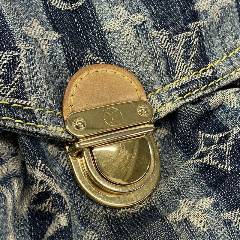Louis Vuitton Shoulder Bag Monogram Denim Mini Pleated Rayet M95333 Cruise Blue