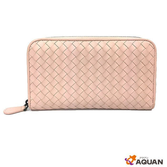Bottega Veneta Intrecciato Round Zipper Long Wallet In Pink Aq3129