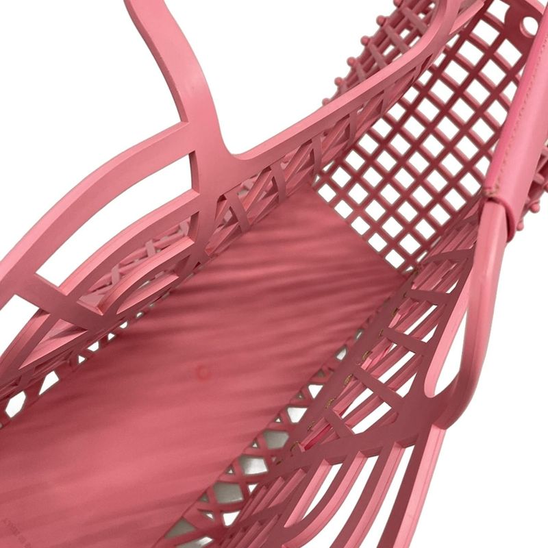 Fendi Tote Bag Basket Medium 8bh389 Pink Basket Bag Leather