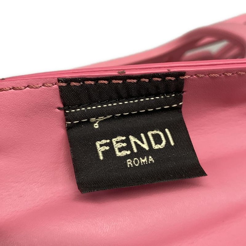 Fendi Tote Bag Basket Medium 8bh389 Pink Basket Bag Leather